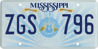 MS license plate ZGS796