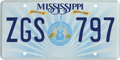 MS license plate ZGS797