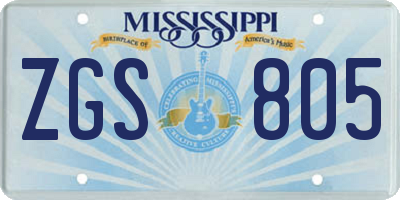 MS license plate ZGS805