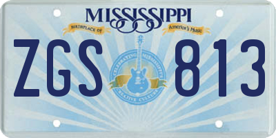 MS license plate ZGS813