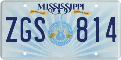 MS license plate ZGS814