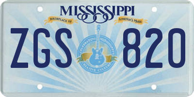 MS license plate ZGS820