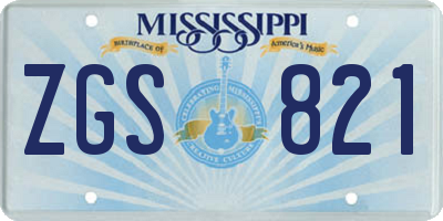 MS license plate ZGS821