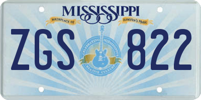 MS license plate ZGS822
