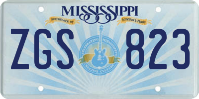 MS license plate ZGS823