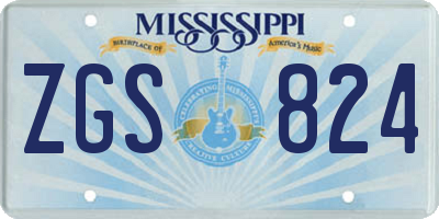 MS license plate ZGS824
