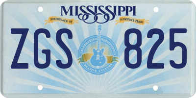 MS license plate ZGS825