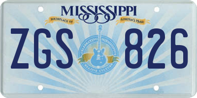 MS license plate ZGS826