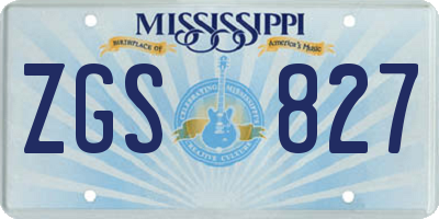 MS license plate ZGS827
