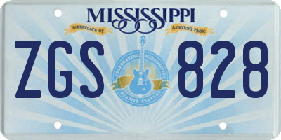 MS license plate ZGS828