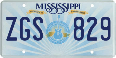 MS license plate ZGS829
