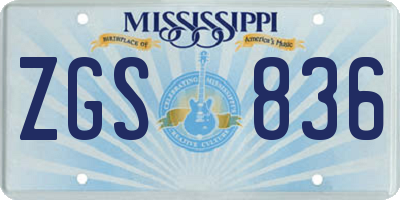 MS license plate ZGS836