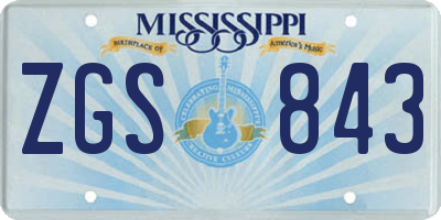 MS license plate ZGS843