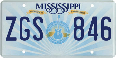 MS license plate ZGS846