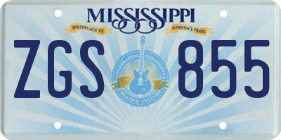 MS license plate ZGS855