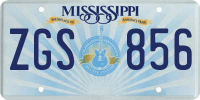 MS license plate ZGS856