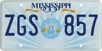 MS license plate ZGS857