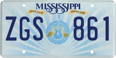 MS license plate ZGS861