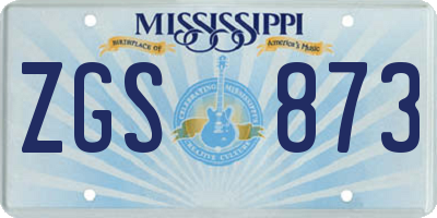 MS license plate ZGS873