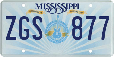 MS license plate ZGS877