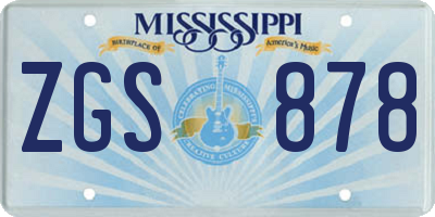 MS license plate ZGS878