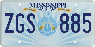 MS license plate ZGS885