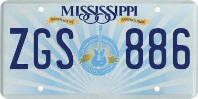 MS license plate ZGS886
