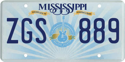 MS license plate ZGS889