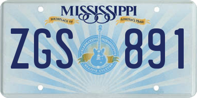 MS license plate ZGS891