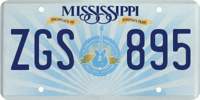 MS license plate ZGS895