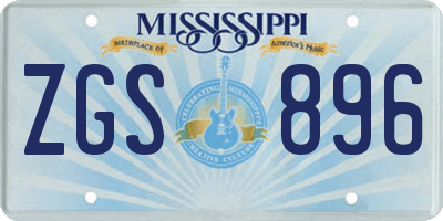 MS license plate ZGS896
