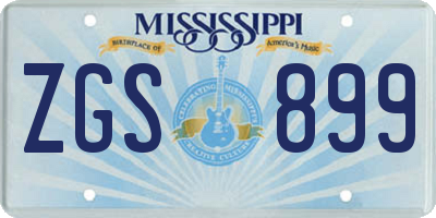 MS license plate ZGS899