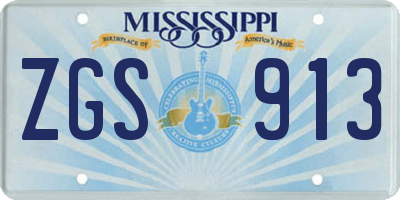 MS license plate ZGS913