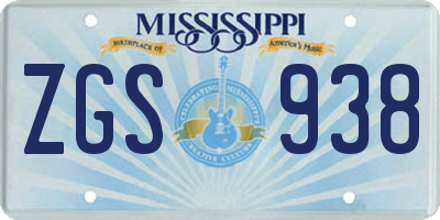 MS license plate ZGS938