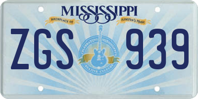 MS license plate ZGS939
