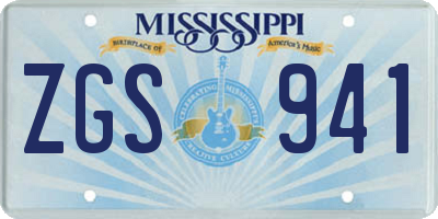 MS license plate ZGS941