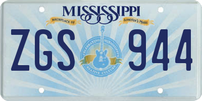 MS license plate ZGS944