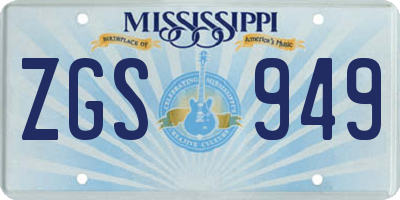 MS license plate ZGS949