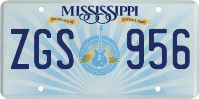 MS license plate ZGS956