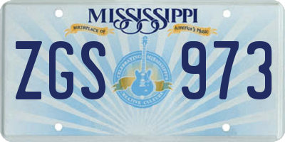 MS license plate ZGS973