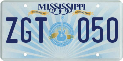 MS license plate ZGT050