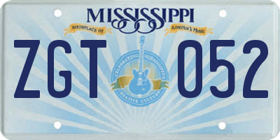 MS license plate ZGT052