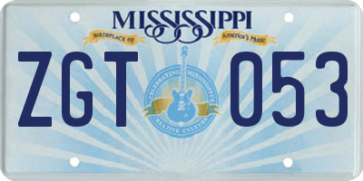 MS license plate ZGT053