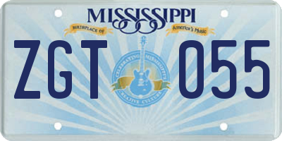MS license plate ZGT055