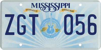 MS license plate ZGT056