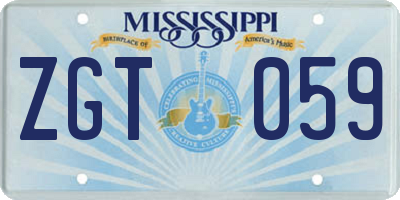 MS license plate ZGT059