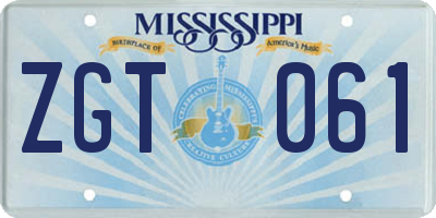 MS license plate ZGT061