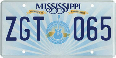 MS license plate ZGT065