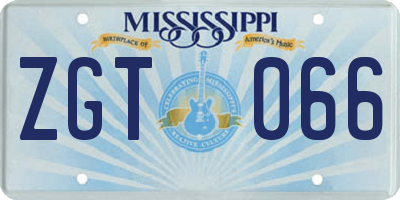MS license plate ZGT066