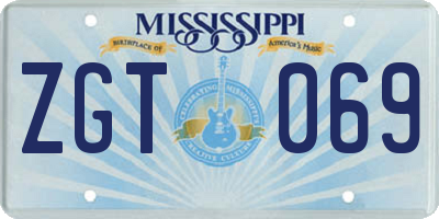 MS license plate ZGT069
